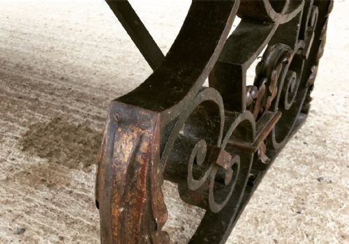 19 TH CENT MARBLE AND IRON TABLE - ADDITIONAL PHOTO 2