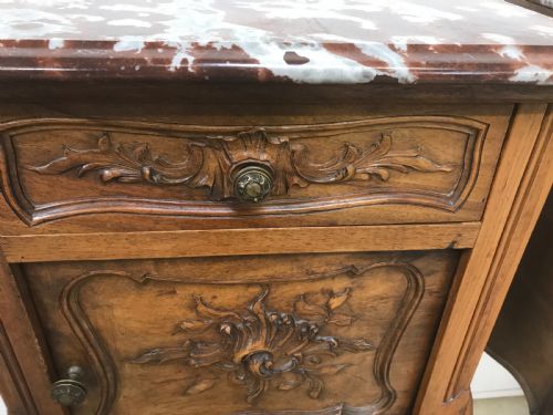 PAIR OF FRENCH WALNUT NIGHTSTANDS - ADDITIONAL PHOTO 4