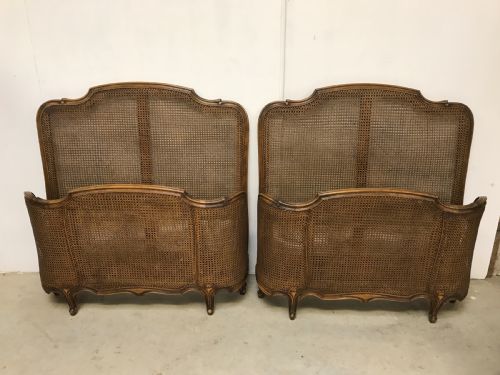 a pair of french cane beds - CATEGORY: ANTIQUE BEDS - DATED 1920