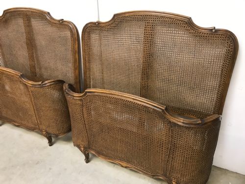A PAIR OF FRENCH CANE BEDS - ADDITIONAL PHOTO 1
