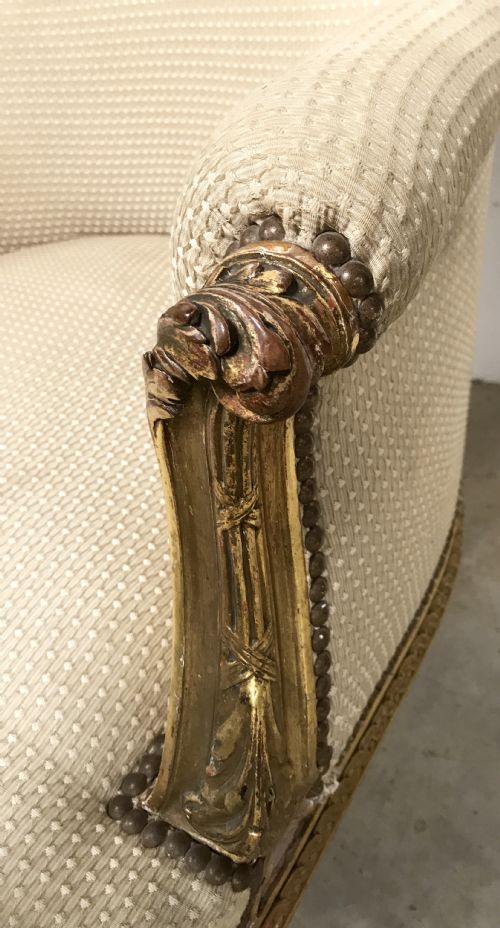 A PAIR OF FRENCH GILT ARMCHAIRS - ADDITIONAL PHOTO 1