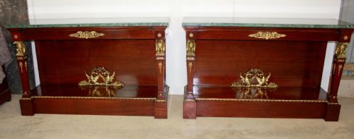 PAIR OF LARGE EMPIRE CONSOLE TABLES