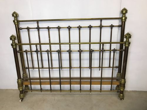 king size brass bed - CATEGORY: ANTIQUE BEDS - DATED 1900