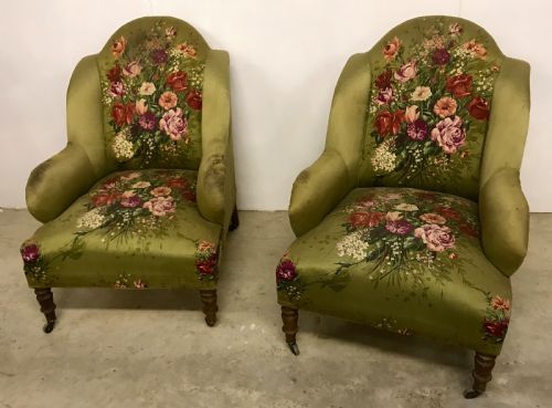 pair of armchairs in howards style - CATEGORY: ANTIQUE CHAIRS - DATED 1910