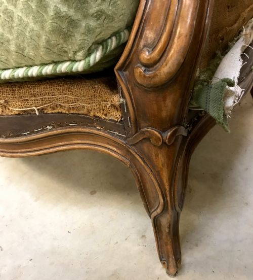 PAIR OF WALNUT WING BACK ARMCHAIRS - ADDITIONAL PHOTO 2