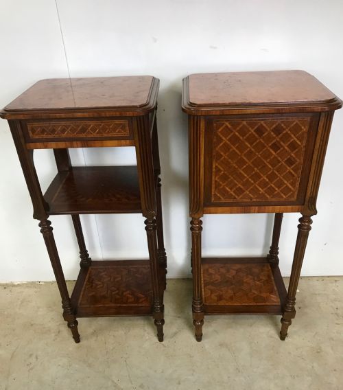 PAIR OF FRENCH ORMOLU MOUNTED NIGHTSTANDS - ADDITIONAL PHOTO 9