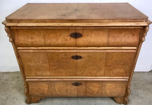 satin birch chest of drawers - CATEGORY: ANTIQUE CHEST OF DRAWERS - DATED 1890