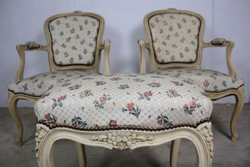 PAIR OF ARMCHAIRS WITH MATCHING STOOL - ADDITIONAL PHOTO 4