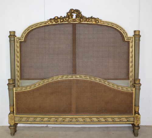 KING SIZED FRENCH CANE PAINTED BED - ADDITIONAL PHOTO 1