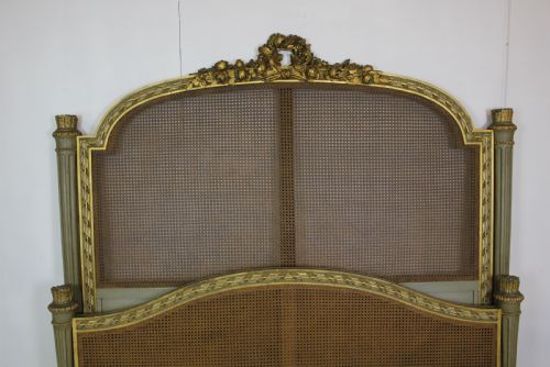 KING SIZED FRENCH CANE PAINTED BED - ADDITIONAL PHOTO 3