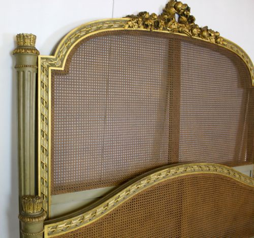 KING SIZED FRENCH CANE PAINTED BED - ADDITIONAL PHOTO 5