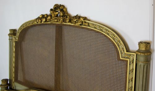 KING SIZED FRENCH CANE PAINTED BED - ADDITIONAL PHOTO 7