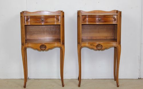 pair of cherrywood nightstands - CATEGORY: ANTIQUE CABINETS - DATED 1920