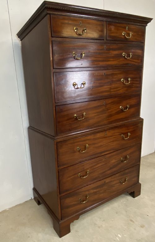 GEORGIAN MAHOGANY TALL BOY - ADDITIONAL PHOTO 10