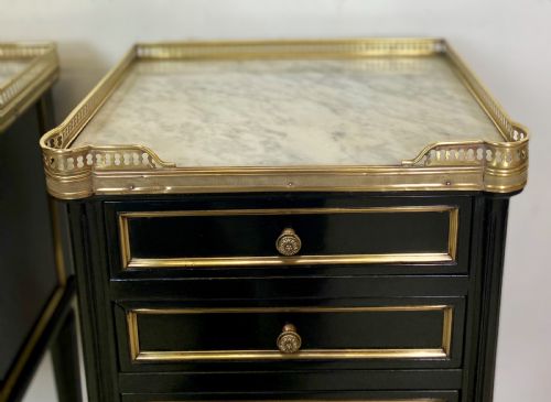 PAIR OF FRENCH EMPIRE EBONISED NIGHTSTANDS - ADDITIONAL PHOTO 3