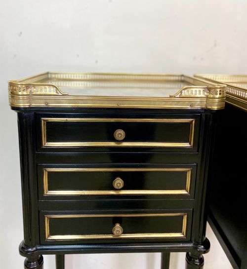 PAIR OF FRENCH EMPIRE EBONISED NIGHTSTANDS - ADDITIONAL PHOTO 7