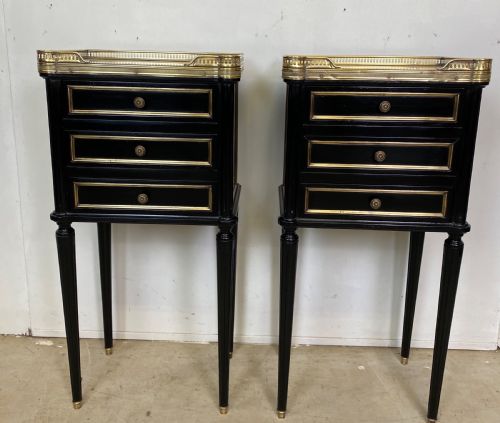PAIR OF FRENCH EMPIRE EBONISED NIGHTSTANDS - ADDITIONAL PHOTO 9