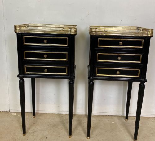 PAIR OF FRENCH EMPIRE EBONISED NIGHTSTANDS - ADDITIONAL PHOTO 10