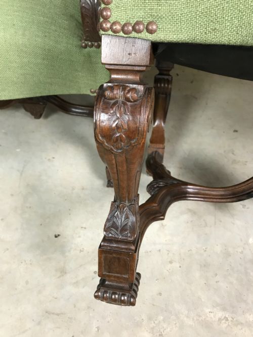 PAIR OF 19 TH CENT WALNUT ARMCHAIRS WITH TAPESTRY - ADDITIONAL PHOTO 9