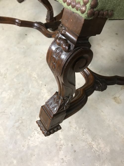 PAIR OF 19 TH CENT WALNUT ARMCHAIRS WITH TAPESTRY - ADDITIONAL PHOTO 12