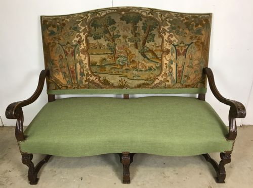 PAIR OF 19 TH CENT WALNUT ARMCHAIRS WITH TAPESTRY - ADDITIONAL PHOTO 13