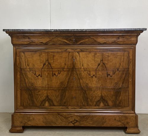 stunning french walnut commode - CATEGORY: ANTIQUE CHEST OF DRAWERS - DATED 1880