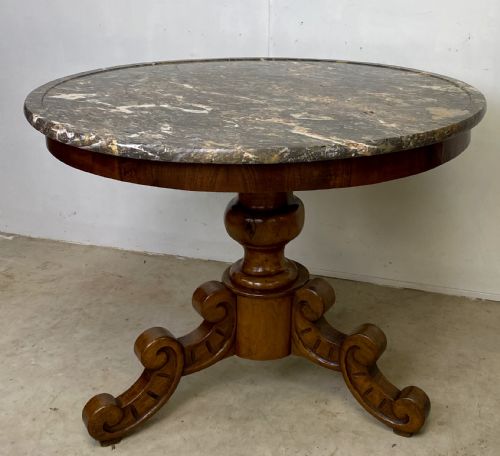 WALNUT MARBLE TOP GUERDON - ADDITIONAL PHOTO 1