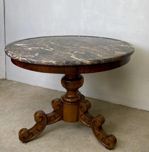 WALNUT MARBLE TOP GUERDON - ADDITIONAL PHOTO 4
