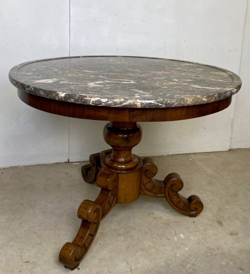 WALNUT MARBLE TOP GUERDON - ADDITIONAL PHOTO 6