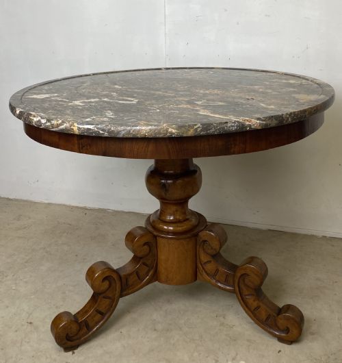 WALNUT MARBLE TOP GUERDON - ADDITIONAL PHOTO 7