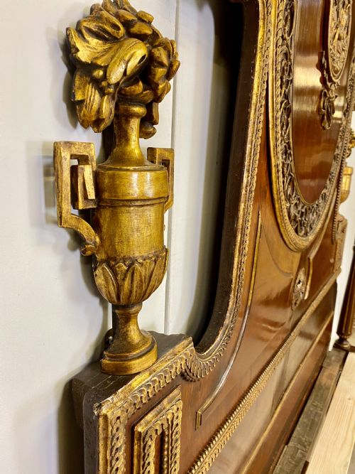 KING SIZED MAHOGANY AND GILDED BED - ADDITIONAL PHOTO 3