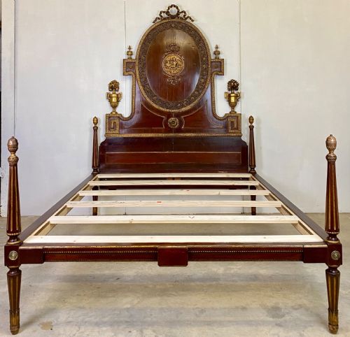KING SIZED MAHOGANY AND GILDED BED - ADDITIONAL PHOTO 5