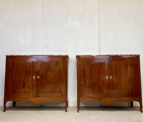 Pair of French Antique  Buffets in Stunning Mahogany
