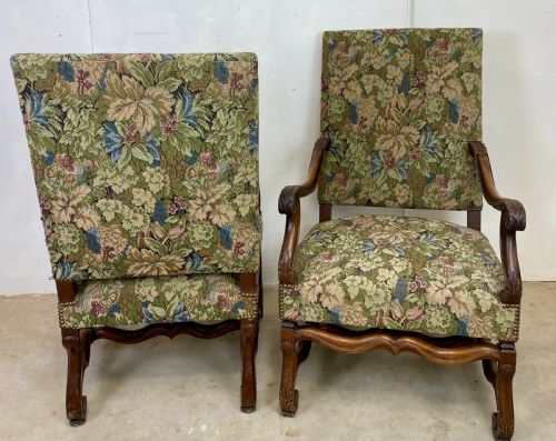 PAIR OF FRENCH WALNUT ARMCHAIRS - ADDITIONAL PHOTO 3
