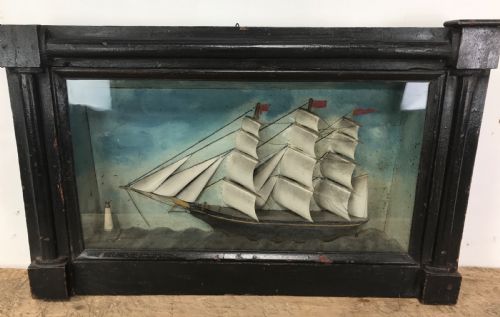 ships diorama - CATEGORY: ANTIQUE MISCELLANEOUS - DATED 19TH CENTURY
