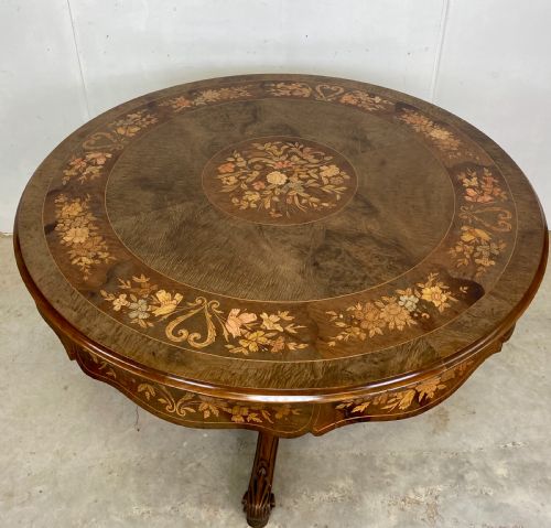 antique inlaid centre table - CATEGORY: ANTIQUE TABLES - DATED 19TH CENTURY