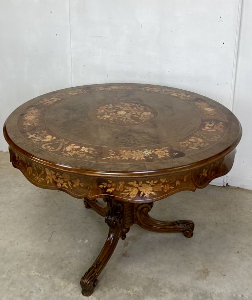 ANTIQUE INLAID CENTRE TABLE - ADDITIONAL PHOTO 1