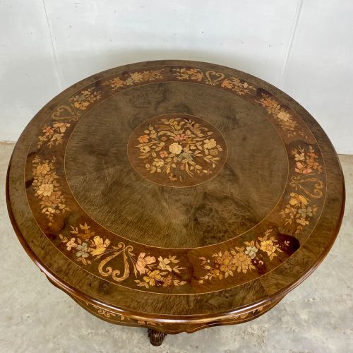 ANTIQUE INLAID CENTRE TABLE - ADDITIONAL PHOTO 3