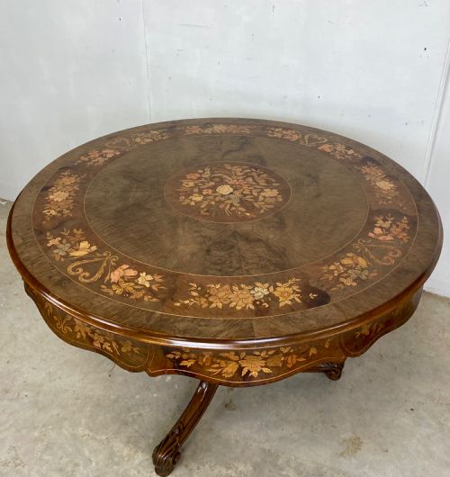 ANTIQUE INLAID CENTRE TABLE - ADDITIONAL PHOTO 5