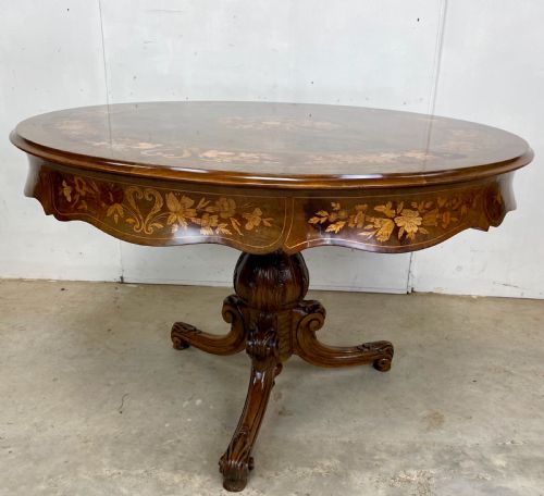 ANTIQUE INLAID CENTRE TABLE - ADDITIONAL PHOTO 9
