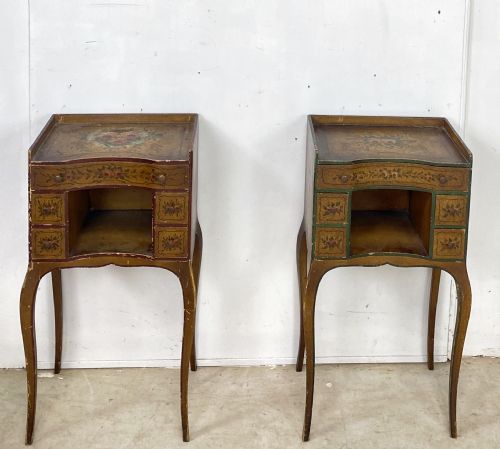 pair of original painted nightstands - CATEGORY: ANTIQUE CABINETS - DATED 1900