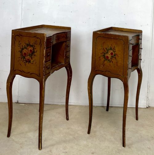 PAIR OF ORIGINAL PAINTED NIGHTSTANDS - ADDITIONAL PHOTO 3
