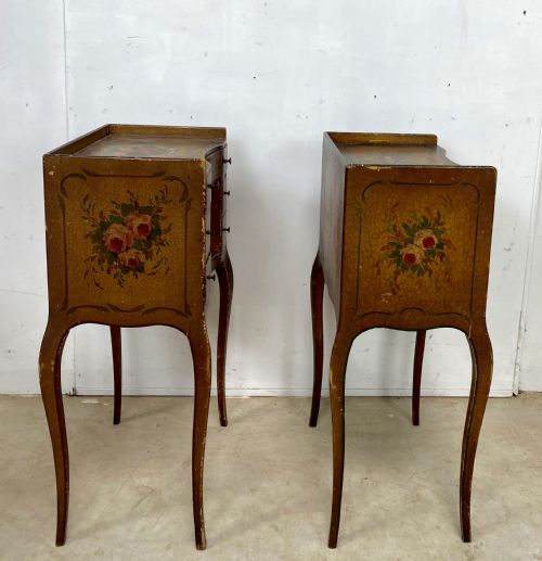 PAIR OF ORIGINAL PAINTED NIGHTSTANDS - ADDITIONAL PHOTO 5