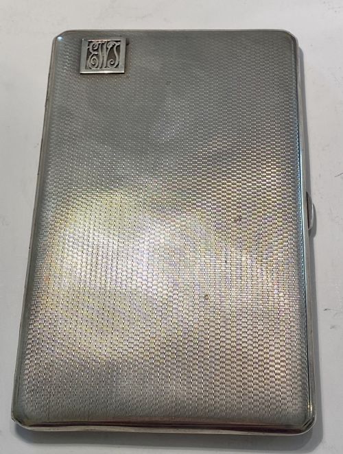 sterling silver cigarette case - CATEGORY: ANTIQUE BOXES - DATED 1930