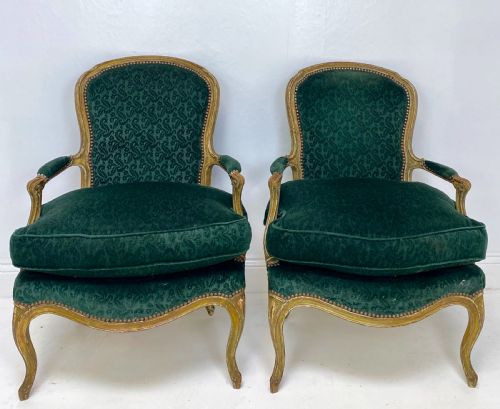 PAIR OF 19TH CENTURY FRENCH ARMCHAIRS - ADDITIONAL PHOTO 1