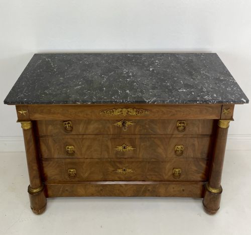 19TH CENTURY FRENCH EMPIRE COMMODE IN MAHOGANY - ADDITIONAL PHOTO 9