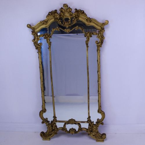 carved gilt wood mirror - CATEGORY: ANTIQUE MIRRORS - DATED 1900
