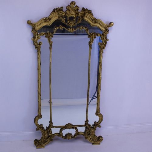 CARVED GILT WOOD MIRROR - ADDITIONAL PHOTO 1