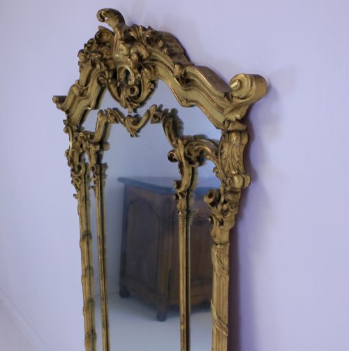 CARVED GILT WOOD MIRROR - ADDITIONAL PHOTO 3