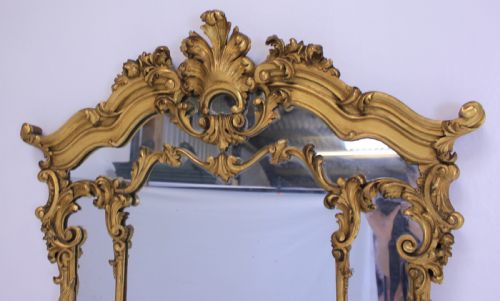 CARVED GILT WOOD MIRROR - ADDITIONAL PHOTO 6